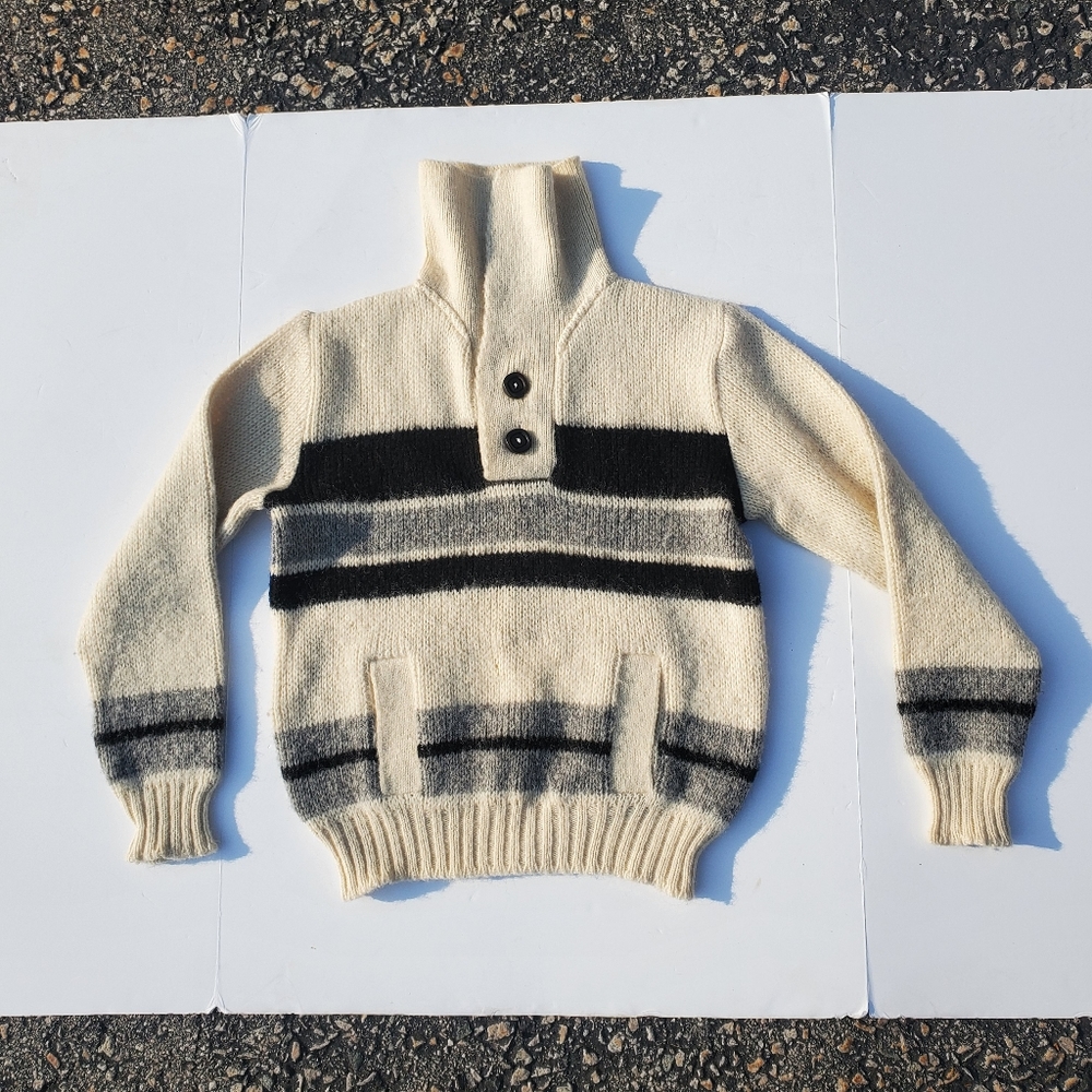 Brown Bison Pullover Knit Sweater Small